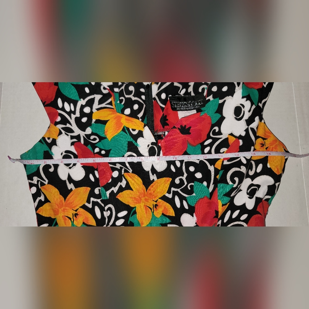 Vintage Steppin Out floral dress scallop neckline with crinoline Pin Up Style - Picture 10 of 16